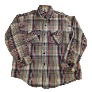 Vintage Frostproof Flannel Shirt Men’s L Plaid 100% Cotton Long Sleeve Made USA